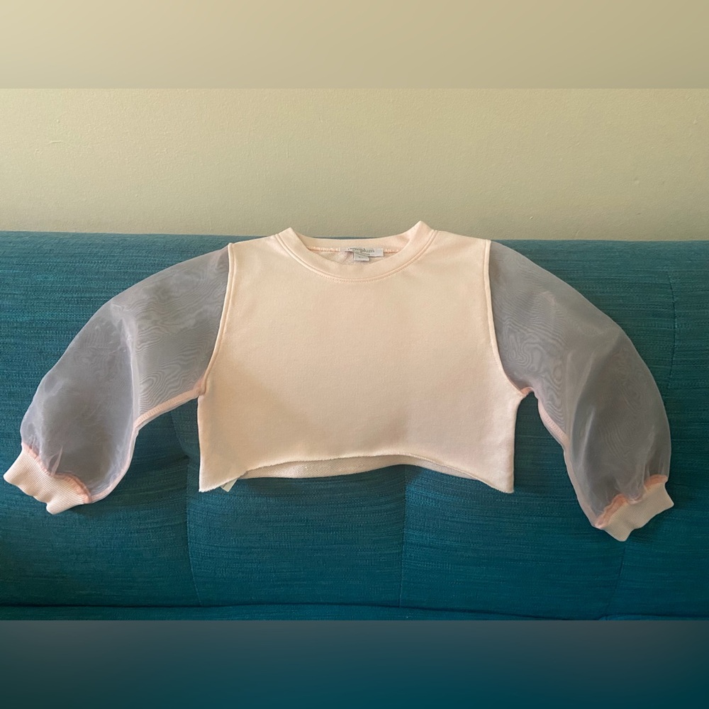 iloveplum Girls’ Sheer-Sleeve Dance Top - Size 6